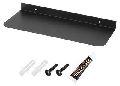 Schwebendes Metall-Wandregal 30,5 cm schwarz