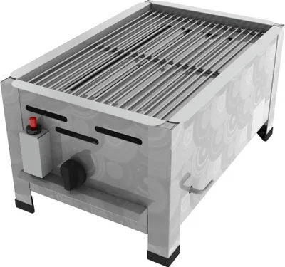 Produktbild von Edelstahl Gasgrill 1-flammig mit Piezozündung, thermischer Flammüberwachung für Gastronomie