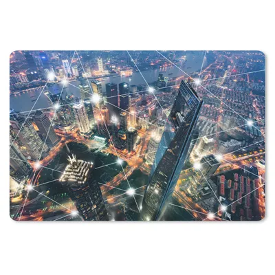Produktbild von MuchoWow® Schreibtischunterlage Stadtnetz 60x40 cm - XXL Mauspad - Großes Mauspad