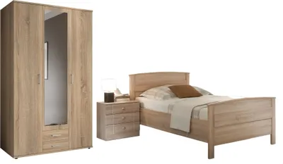 Produktbild von Vaja Set Schrank Nachttisch Seniorenbett Eiche Sonoma Nachbildung