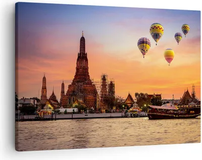 Produktbild von Bild auf Leinwand - Leinwandbild - Tempel Asien - 70x50cm - Wand Bild - Wanddeko - Wandbilder - Leinwanddruck - Bilder - Kunstdruck - Wanddekoration - Leinwand bilder - Wandkunst - AA70x50-3437