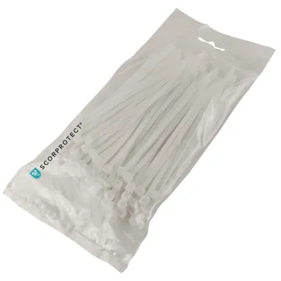 Produktbild von Scorprotect® Profi Kabelbinder aus Nylon naturfarben 3,6 mm x 140 mm Beutel mit 100 Stück