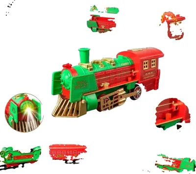Immagine prodotto di Set di treni, luci e musica, decorazione natalizia, rosso