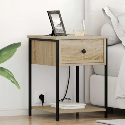 Image de vidaXL Table de chevet en chêne Sonoma 42 x 41 x 56 cm, aggloméré