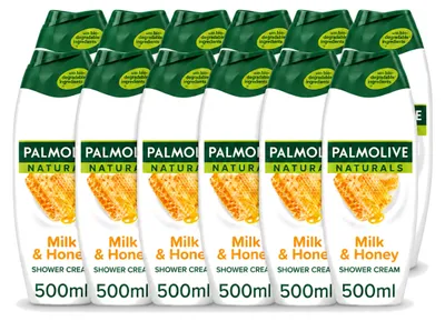 Produktbild von 12 x Palmolive Naturals Duschcreme Milch & Honig 500 ml - Vorteilspackung - 12 Stücke