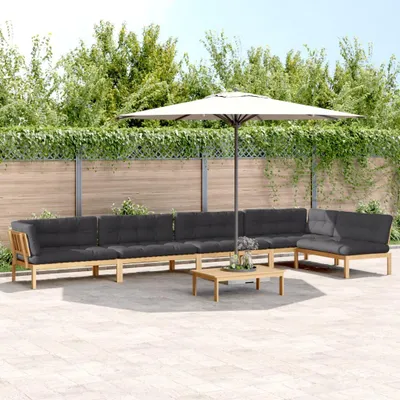 Immagine prodotto di vidaXL Set di divani da giardino a 6 pezzi in pallet con cuscini in legno d'acacia