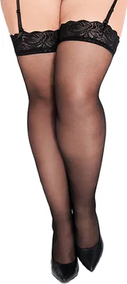Immagine prodotto di Calze da reggicalze plus size senza silicone 20 DEN nero-XL.XXL