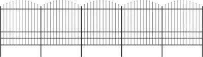 Produktbild von Gartenzaun mit Speerspitze Stahl 892,5 x 200 cm Schwarz
