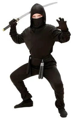 Produktbild von WIDMANN Kinderkostüm Ninja schwarz Größe 158 / 11-13 Jahre