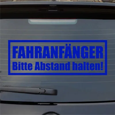 Produktbild von Heckscheibenaufkleber Fahranfänger Bitte Abstand halten 55x19 cm Dunkelblau Auto Aufkleber Sticker