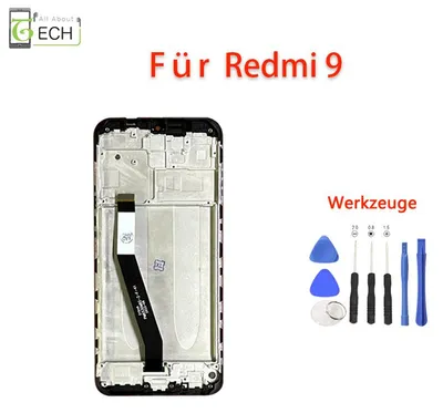 Produktbild von Für Xiaomi Redmi 9 LCD Display mit Rahmen M2004J19G M2004J19C Bildschirm