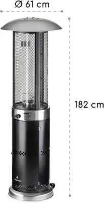 Image de Radiateur d'extérieur à gaz en forme de champignon, chauffage mobile avec vue à 360 degrés de la flamme