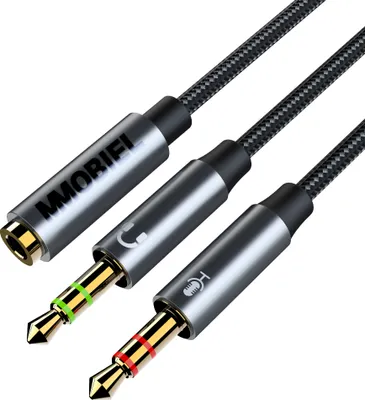 Produktbild von MMOBIEL Kopfhörer-Splitter-Adapter 3,5mm - Mikrofon- und Audio-Splitter Computer - 30 cm