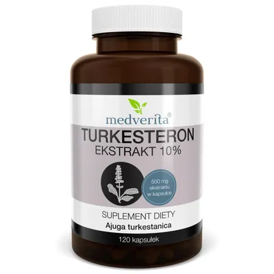 Produktbild von Medverita Turkesteron 500 mg – Extrakt 10% aus Ajuga turkestanica, 120 Kapseln, Nahrungsergänzungsmittel