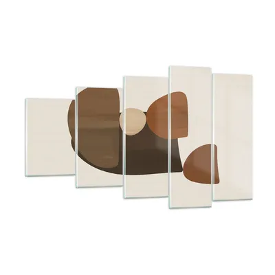 Produktbild von Bilder auf glas - 5 Teile - Abstraktion Braun Minimalismus - 100x60cm - Glasbilder - Wandbilder - Bilder - Wanddekoration aus Glas - Glas Bilder - Wandbild auf Glas - GEG100x60-4212