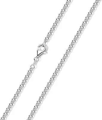 Produktbild von MATERIA Zwillings Ankerkette silber 925 - Halskette Damen Herren 2,3mm Silber Kette in 40 45 50 60 70 80 cm K31