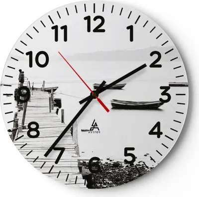 Produktbild von Wanduhr - Rund - Glasuhr - Fußgängerbrücke See hongkong - 30x30cm - Schleichendes Uhrwerk - Lautlos - zum Aufhängen bereit - Dekoration Modern - Wanddekoration aus Glas - C4AR30x30-3151