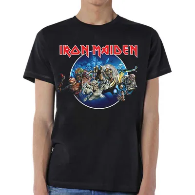 Image de T-shirt Iron Maiden « Wasted Years » Circle, noir, taille XL