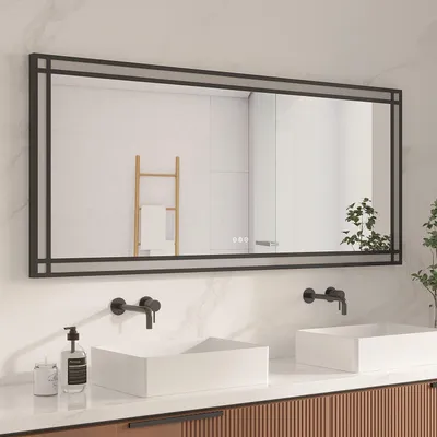Produktbild von Badspiegel 160 x 70 cm mit Beleuchtung LED Touch Wandspiegel 3 Lichtfarben Dimmbar Antibeschlag Spiegel Lichtspiegel für Badezimmer rechteckig