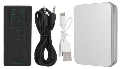 Immagine prodotto di Cambia lingua portatile, interfaccia da 3,5 mm, USB, ricaricabile, piccolo generatore di effetti sonori per canto in chat live