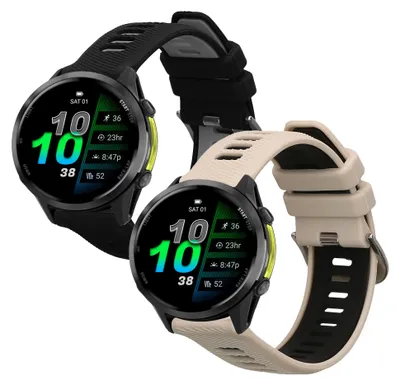 Produktbild von kwmobile 2x Uhrenarmband für Garmin Forerunner 970 / Forerunner 570 47mm / Venu 3 Armband - Fitnesstracker Band Set aus TPU Silikon - Ersatzarmband