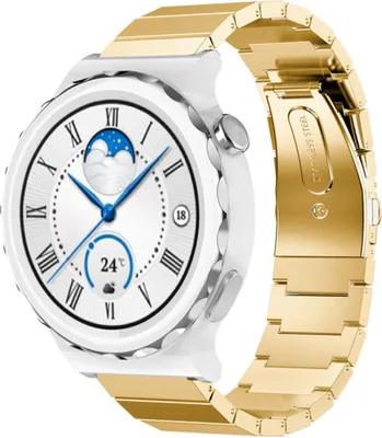 Produktbild von Strap-it Metallarmband - Kompatibel mit Huawei Watch GT 3Armband 42mmHochwertiger EdelstahlHuawei watch strap Armband mit faltschließe für 20mmArmband Gold
