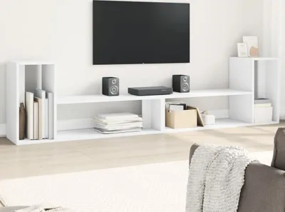 Productafbeelding van Maison Exclusive - TV-kastjes, 2 stuks, wit, 100x30x50 cm, van houtvezel