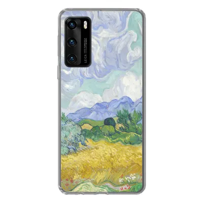 Produktbild von MuchoWow® Handyhülle Schutzhülle Hülle für Huawei P40 Weizenfeld mit Zypressen - Vincent van Gogh Silikon Softcase Handy Hülle - Handytasche