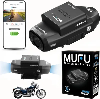 Zdjęcie produktu dla KAMERA wideorejestrator na motocykl MUFU V12S pro Dwie kamery 1080p 30fps