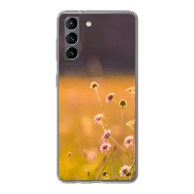Produktbild von MuchoWow® Handyhülle Schutzhülle Hülle für Samsung Galaxy S21 Blumen - Hell - Rosa Silikon Softcase Handy Hülle - Softcase