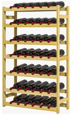 Produktbild von Weinregal, 7 Etagen, für 42 Flaschen, Kippschutz, Kiefernholz, 63x25x102cm, Natur