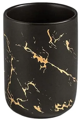 Obrázok produktu pre Keramická nádoba na zubnú pastu 10,5 x 7,5 cm, 300 ml, čierna, do kúpeľne
