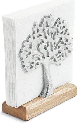 Produktbild von Serviettenhalter Serviettenspender 15x6x18cm Baum silber Napkin holder Tree