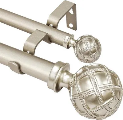 Image de Tringle à rideaux double de 2,5 cm de diamètre pour fenêtres de 182 à 365 cm
