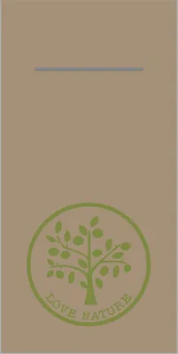 Produktbild von Airlaid Besteckservietten Love Nature in Beige Grey, 40 x 40 cm, 75 Stück - Mank