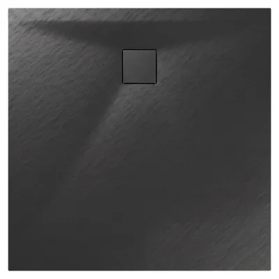 Produktbild von Granitan - Duschwanne - Duschtasse - 80x80 cm - Schwarz - Antirutsch - Dusche - TEJA