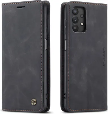 Produktbild von Samsung Galaxy A32 5G Hülle, LaimTop Retro Kunstledertasche mit Standfunktion Schutzhülle für Samsung Galaxy A32 5G Schwarz