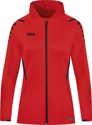 Produktbild von JAKO Damen Kapuzenjacke Challenge, Farbe:rot/schwarz, Größe:34