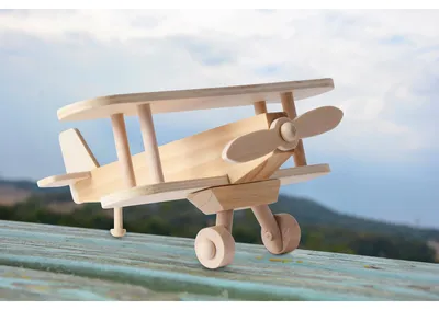 Image de EDUPLAY 210271 Kit de construction biplan, bois, naturel