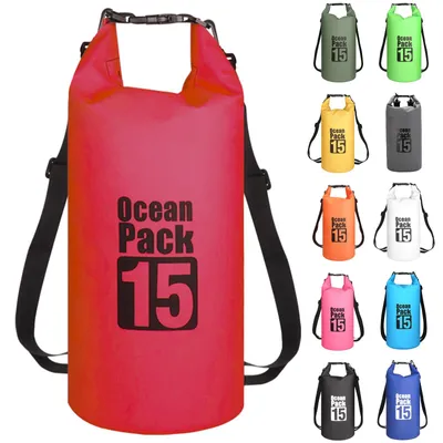 Produktbild von Wasserdichte Dry Bag, verstellbarer Schulterriemen, 15 Liter, für Outdoor-Aktivitäten