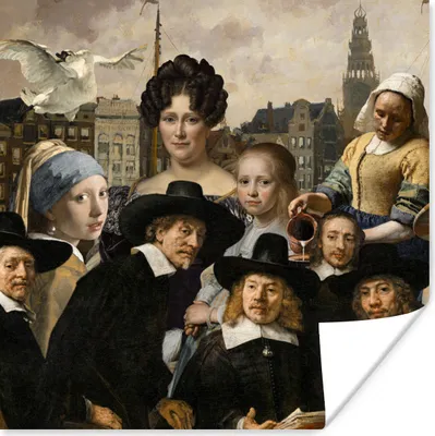 Produktbild von MuchoWow® Poster Kunst - Alte Meister - Collage 75x75 cm - Wand Dekoration