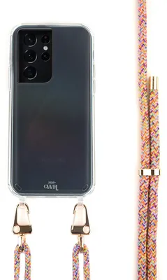 Produktbild von Rainbow Vibes Transparant Cord Hülle - Kompatibel mit Samsung Galaxy S21 Ultra