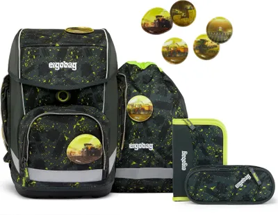 Produktbild von ergobag Schulranzen Cubo Schoolbag Set 5-teilig MähdreschBär dunkelgrün