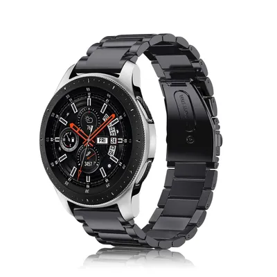 Produktbild von Fintie Armband kompatibel mit Samsung Galaxy Watch 3 45mm/ Galaxy Watch 46mm/Gear S3 Frontier/Gear S3 Classic - 22mm Uhrenarmband Edelstahl Metall Ersatzband mit Doppelt Faltschließe, Schwarz