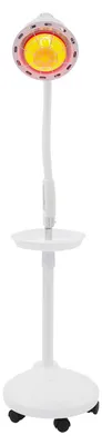 Produktbild von Infrarot Wärmelampe mit Stativ - 275W Rotlichtlampe Therapie - Höhenverstellbar 1,4–1,7 m - Nahinfrarot Rotes Licht - Linderung Muskel- und Gelenkschmerzen - EU Stecker - Weiß