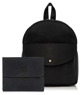 Produktbild von T-18-BL Damenrucksack und T-11-BL Damenledergeldbörse Geschenkset ZUP-25-BL Paolo Peruzzi