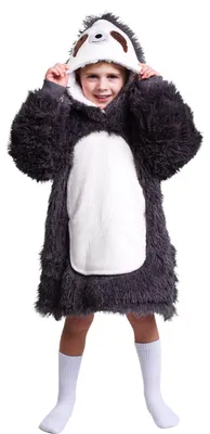 Produktbild von Noxxiez Kuschelige Hoodie-Decke für Kinder – Perfekt für 3 bis 6 Jahre Faultier