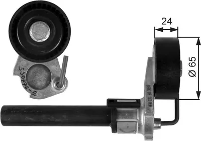 Produktbild von GATES T39087 Spannrolle Keilrippenriemen 65mm für VW GOLF VI (5K1) Golf V Schrägheck (1K1) TIGUAN (5N) Passat Variant (3C5) für AUDI A3 Sportback