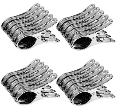 Image de Pince à linge en acier inoxydable, 20 pièces, clips robustes pour serviettes et linge, 5,5 cm