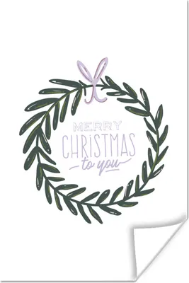 Produktbild von MuchoWow® Poster Sprichwörter - Zitate - 'Frohe Weihnachten für Sie 120x180 cm - Kunstposter